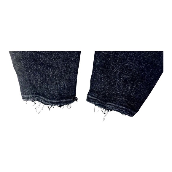 Agolde Sophie High Rise Skinny Crop Black Jeans SZ 26 Distressed Ripped Hem - Picture 8 of 10